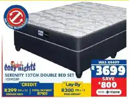 Russells Cozy nights serenity 137cm double bed set offer