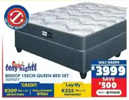 Russells Cozy nights bishop 152cm queen bed set offer