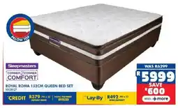 Russells Sleepmasters royal roma 152cm queen bed set offer