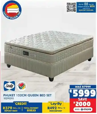 Russells Sealy phuket 152cm queen bed set offer