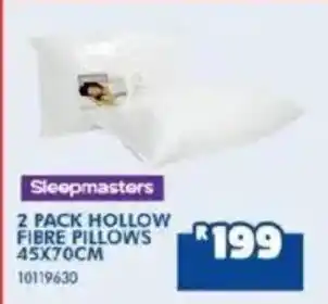 Russells Sleepmasters hollow fibre pillows offer