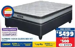 Russells Sleepmasters supreme 152cm queen bed set offer