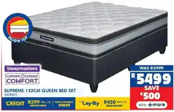 Russells Sleepmasters supreme 152cm queen bed set offer