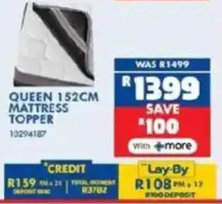 Russells Sealy queen 152cm mattress topper offer