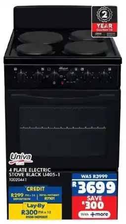 Russells Univa 4 plate electric stove black offer
