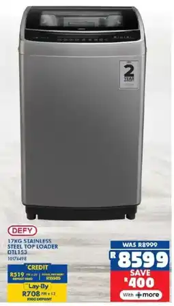 Russells Defy stainless steel top loader offer