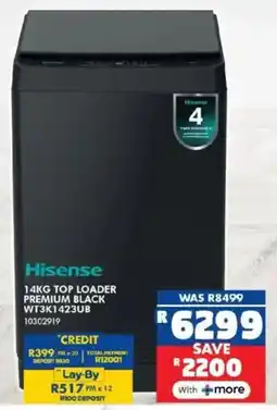 Russells Hisense top loader premium black offer