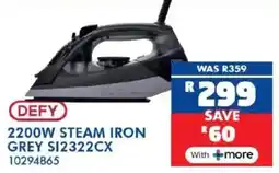 Russells Defy 2200w steam iron grey offer
