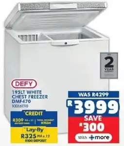 Russells Defy white chest freezer offer
