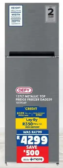 Russells Defy metallic top fridge freezer offer
