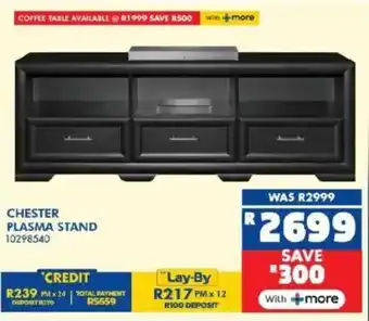 Russells Chester plasma stand offer