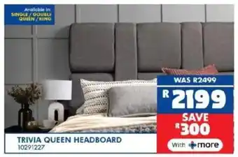 Russells Trivia queen headboard offer