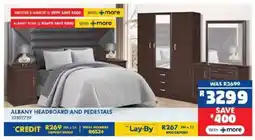 Russells Albany headboard and pedestals offer