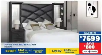 Russells Cenna wall bed black ash offer