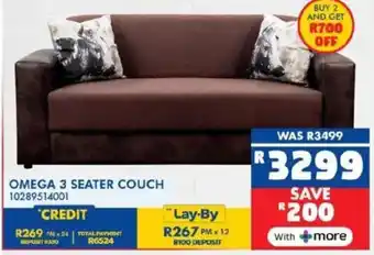 Russells Omega 3 seater couch offer