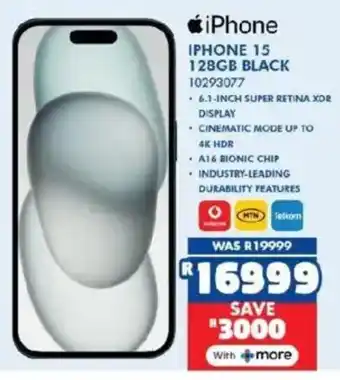 Russells iPhone 15 128GB Black offer