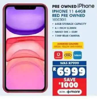 Russells iPhone 11 64GB Red Pre Owned offer