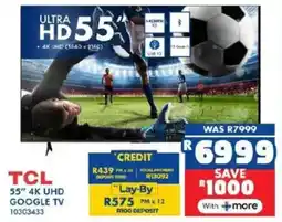 Russells TCL 55" 4K UHD Google TV offer