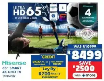 Russells Hisense 65" Smart 4K UHD TV offer