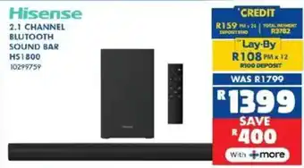 Russells Hisense 2.1 channel blutooth sound bar offer
