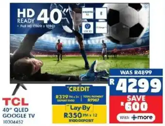 Russells TCL 40” QLED Google TV offer