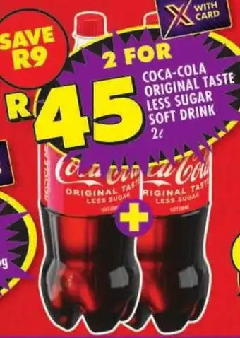 Shoprite Coca-cola original taste less sugar soft drink offer