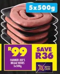 Shoprite Farmer joe's braai wors offer