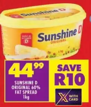 Shoprite Sunshine D original 60% fat spread offer
