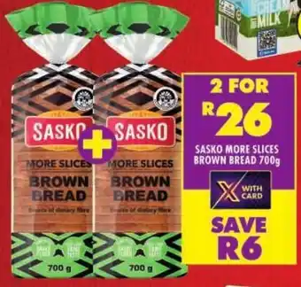 Shoprite Sasko more slices brown bread offer