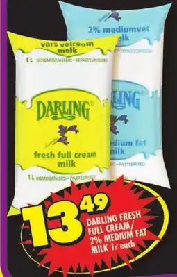 Shoprite Darling fresh full cream/ 2% medium fat milk offer
