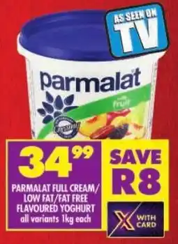 Shoprite Parmalat full cream/ low fat/ fat free flavoured yoghurt offer