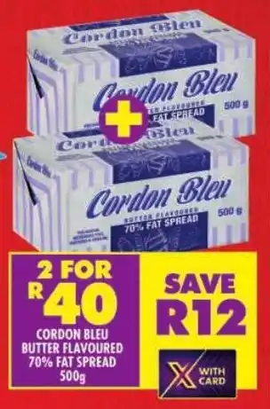 Shoprite Cordon bleu butter flavoured 70% fat spread offer