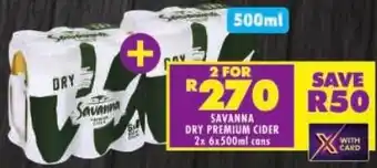 Savanna dry premium cider cans