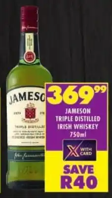 Shoprite Jameson triple distilled irish whiskey offer