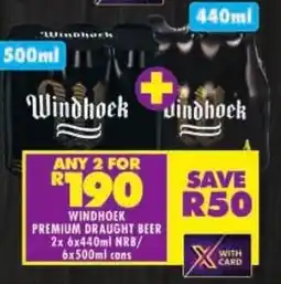 Shoprite Windhoek premium draught beer nrb/ cans offer