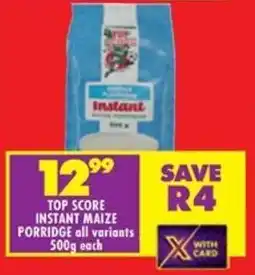 Shoprite Top score instant maize porridge offer