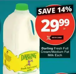 Checkers Darling Fresh Full Cream/ Medium Fat Milk offer