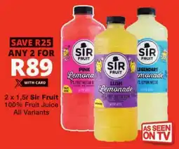 Checkers Sir Fruit 100% Fruit Juice All Variants offer