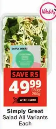 Checkers Simply Great Salad All Variants offer