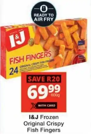 Checkers I&J Frozen Original Crispy Fish Fingers offer