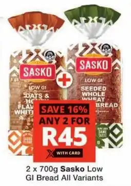 Checkers Sasko Low GI Bread All Variants offer
