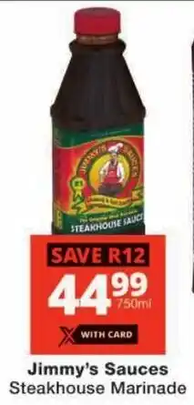 Checkers Jimmy's Sauces Steakhouse Marinade offer