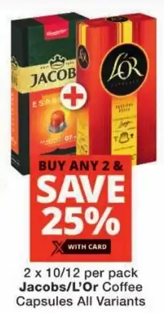 Checkers Jacobs/ L'Or Coffee Capsules All Variants offer