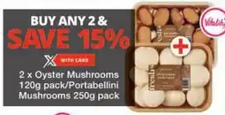 Checkers Oyster Mushrooms/ Portabellini Mushrooms offer