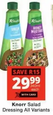 Checkers Knorr Salad Dressing All Variants offer