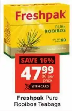 Checkers Freshpak Pure Rooibos Teabags offer