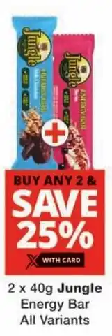 Checkers Jungle Energy Bar All Variants offer