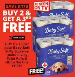 Checkers Baby Soft 2-Ply Supreme Quilts Luxury Toilet Rolls offer