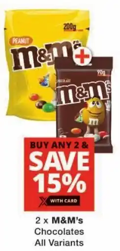 Checkers M&M's Chocolates All Variants offer
