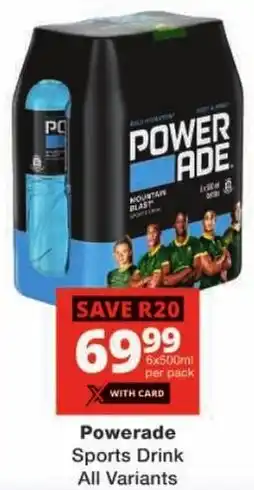 Checkers Powerade Sports Drink All Variants offer
